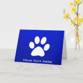 Blue Paw Print Karte (Gelbe Blume)