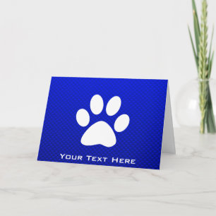 Blue Paw Print Karte