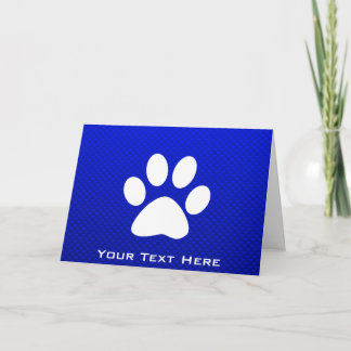 Blue Paw Print Karte