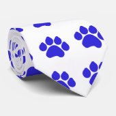 Blue Paw Print Krawatte (Gerollt)
