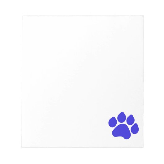 Blue Paw Print Notepad Notizblock (Vorderseite)