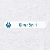 Blue Paw Print Personalized Kids Name Labels Etiketten (Design 1)