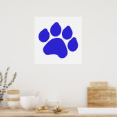 Blue Paw Print Poster (Küche)