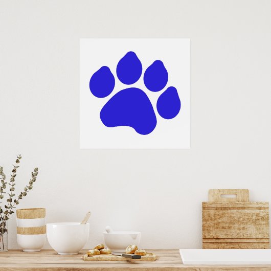 Blue Paw Print Poster (Küche)
