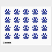 Blue Paw Print Runder Aufkleber (Blatt)