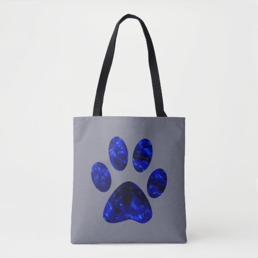 Blue Paw Print Tasche (Vorderseite)