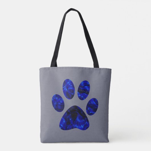 Blue Paw Print Tasche (Rückseite)