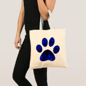 Blue Paw Print Tragetasche (Vorderseite (Produkt))