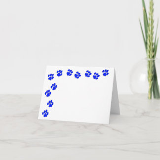 Blue Paw Prints Note Card Karte