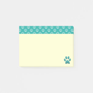 Blue Paw Prints Post-it Klebezettel