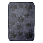Blue Paw Stars Moon Watercolor Badematte (Vorderseite Vertikal)