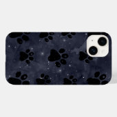Blue Paw Stars Moon Watercolor Case-Mate iPhone Hülle (Rückseite (Horizontal))