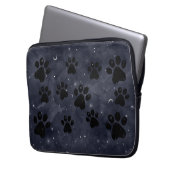Blue Paw Stars Moon Watercolor Laptopschutzhülle (Vorderseite Links)