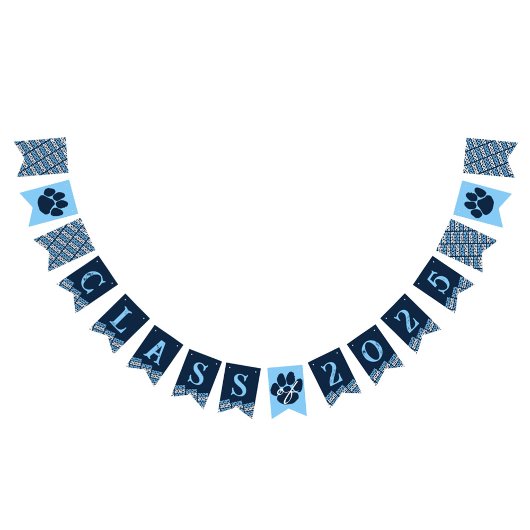 Blue Pawprint Abschluss Hangbanner Wimpelkette