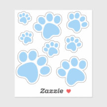 Blue Pawprint Sticker