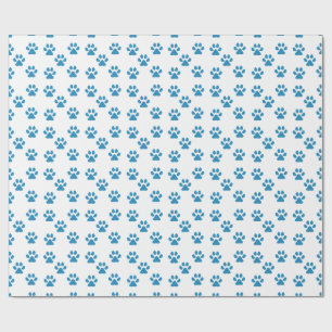 Blue Pawprints Geschenkpapier
