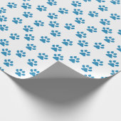 Blue Pawprints Geschenkpapier (Ecke)