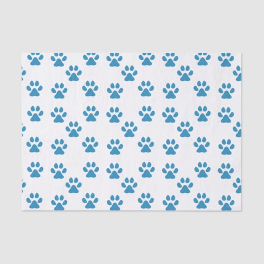 Blue Pawprints Seidenpapier (Vorderseite)