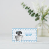 Blue Paws Bones Pet Groomer Business Card Visitenkarte (Stehend Vorderseite)