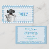 Blue Paws Bones Pet Groomer Business Card Visitenkarte (Vorne/Hinten)