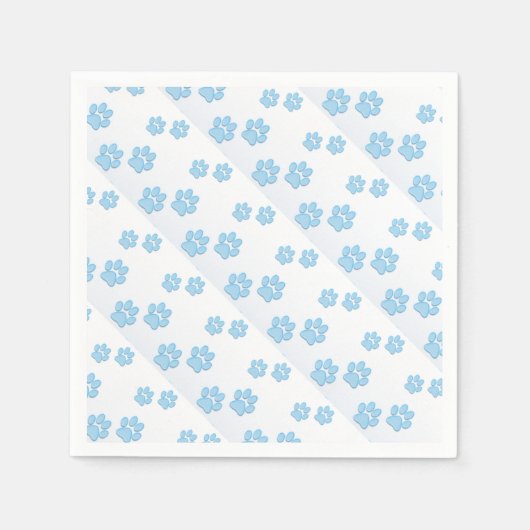 Blue Paws - Standard Cocktail Paper Napkins Serviette (Vorderseite)