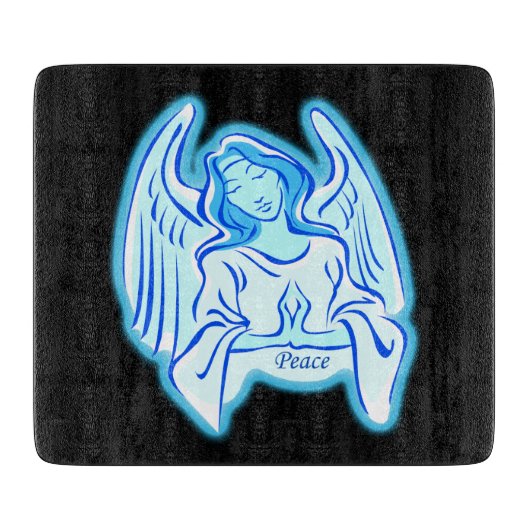 Blue Peace Angel Cutting Board Schneidebrett (Vorderseite)