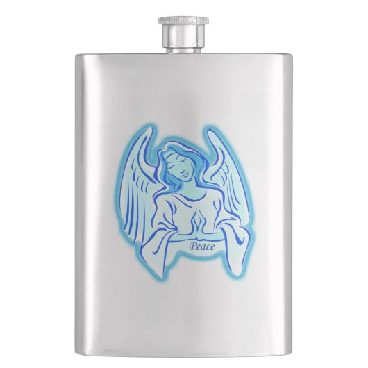 Blue Peace Angel Flask Flachmann (Vorderseite)