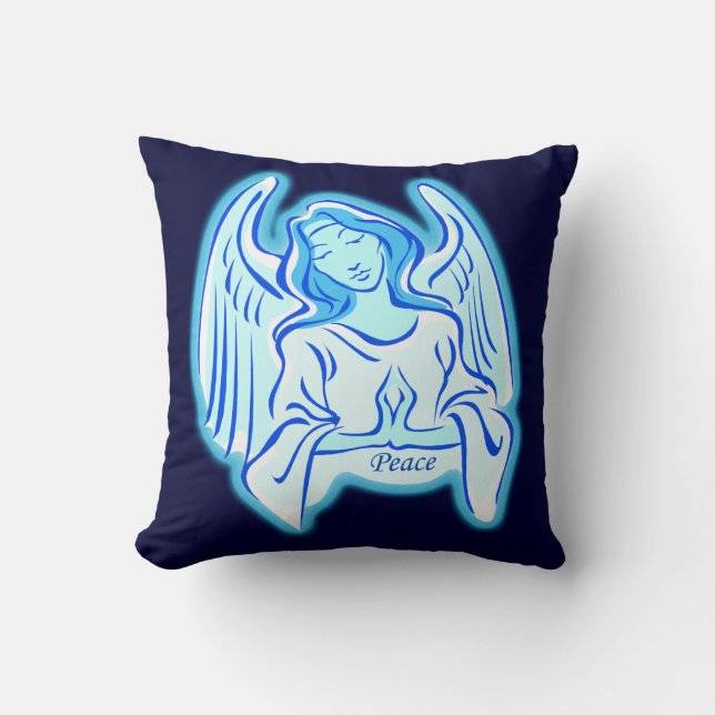 Blue Peace Angel Reversible Pillow Kissen (Vorderseite)