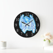 Blue Peace Angel Round Clock Große Wanduhr (Zuhause)