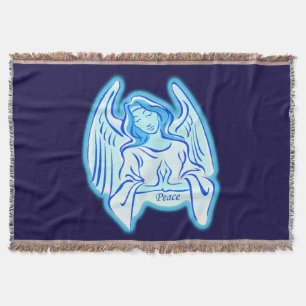 Blue Peace Angel Throw Blanket Decke
