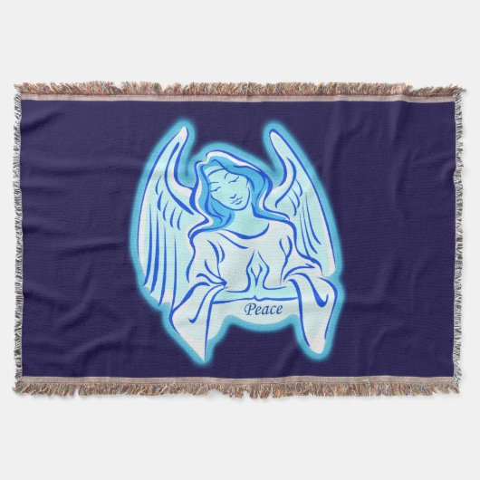 Blue Peace Angel Throw Blanket Decke (Vorderseite)