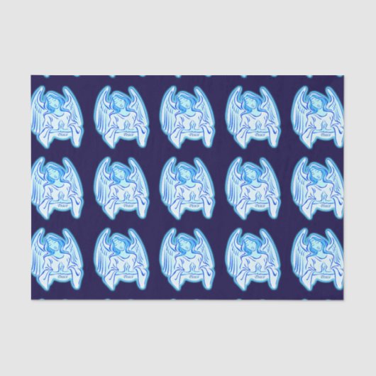 Blue Peace Angel Tissue Paper Seidenpapier (Vorderseite)