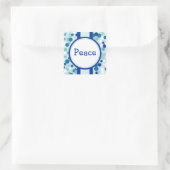 Blue Peace-Aufkleber Quadratischer Aufkleber (Tasche)