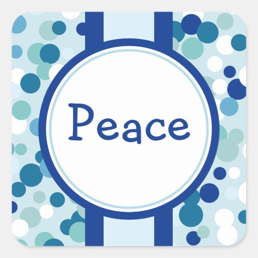 Blue Peace-Aufkleber Quadratischer Aufkleber (Vorderseite)
