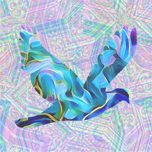 Blue Peace Dove Vintag Style Sticker (Vorderseite)