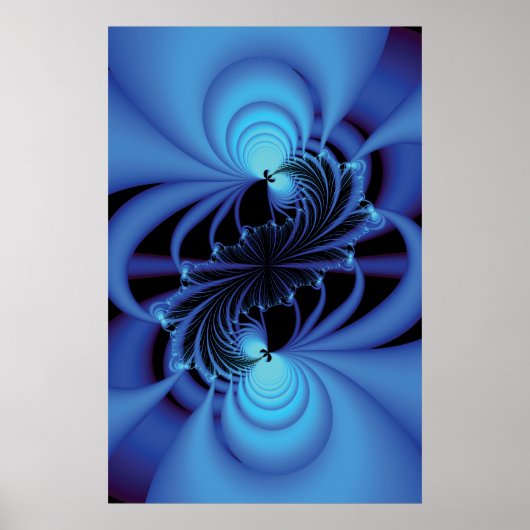 Blue Peace Fraktal Poster (Vorne)