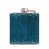 Blue Peace Joy Liebe Holiday Snowflake Bold Modern Flachmann (Rückseite)