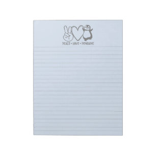 Blue Peace Liebe Pinguine in Notepad Notizblock