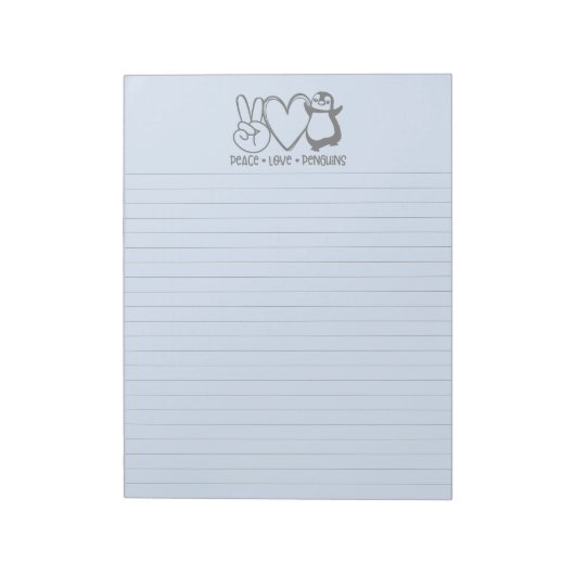 Blue Peace Liebe Pinguine in Notepad Notizblock (Rotiert)