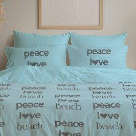 Blue Peace Love Beach Reversible Coastal Set of 2 Kissenbezug