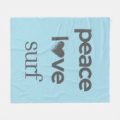 Blue Peace Love Surf Life | Coastal Surfer Graphic Fleecedecke (Vorderseite (Horizontal))