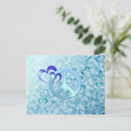 Blue Peace Postkarte (Stehend Vorderseite)