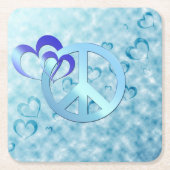 Blue Peace Rechteckiger Pappuntersetzer (Vorderseite)