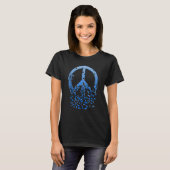 Blue Peace Sign Bullet Holes Disintegrates Save Th T-Shirt (Vorne ganz)