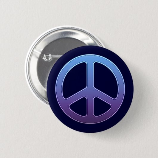 Blue Peace Sign Button (Vorne & Hinten)