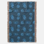 Blue Peace Sign Decke (Vorderseite Vertikal)