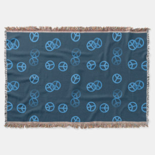 Blue Peace Sign Decke