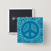 Blue Peace Sign Design Button (Vorne & Hinten)