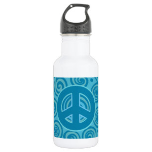 Blue Peace Sign Design Edelstahlflasche