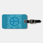 Blue Peace Sign Design Gepäckanhänger (Vorderseite horizontal)